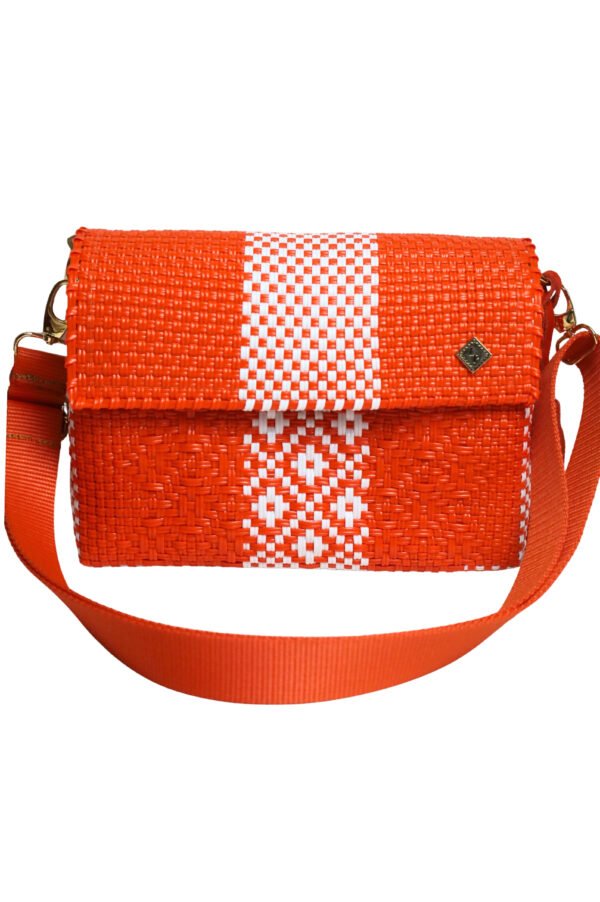 Bolsa Crossbody Naranja Blanco