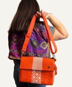 Alternative view of Bolsa Crossbody Naranja Blanco