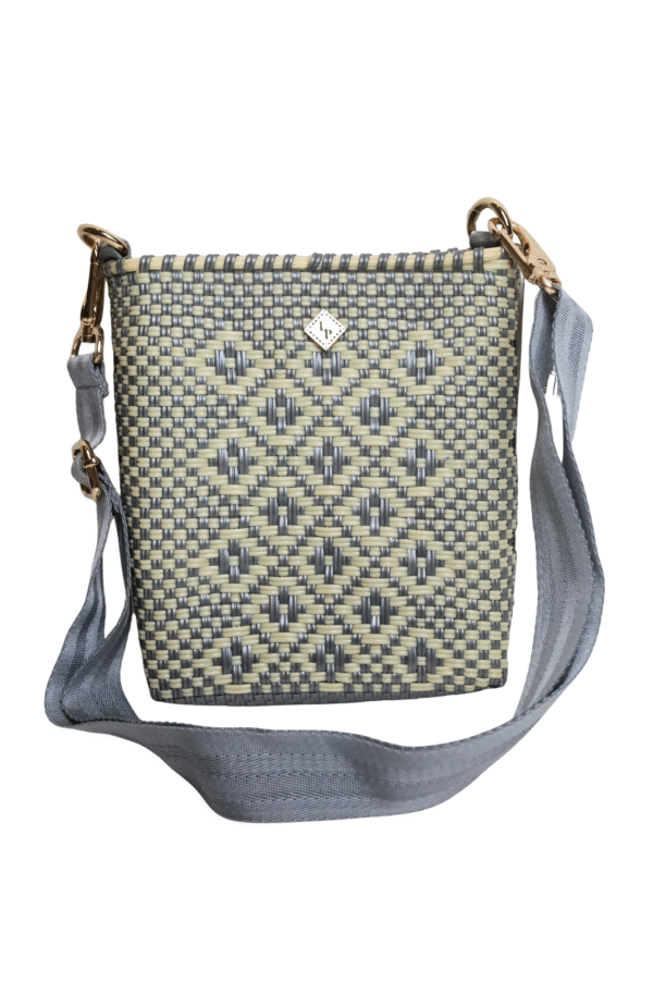 Bandolera Plateada con Beige