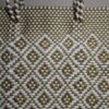 Frida Mediana Artisan Bag – White & Gold Handwoven Mexican Bag