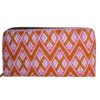 Cartera naranja con blanco y rosa