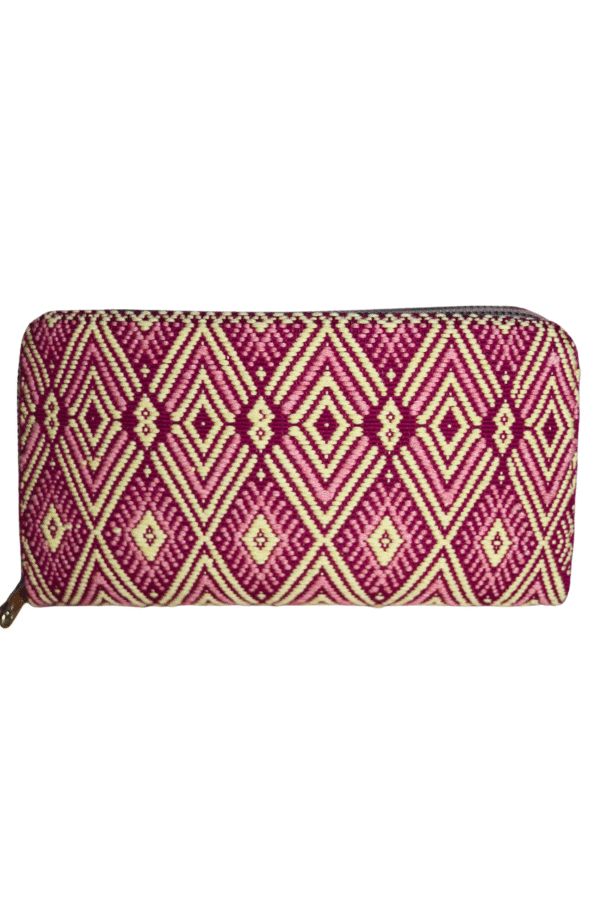 Cartera  rosa y amarillo rombos