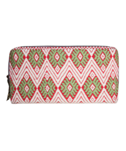 Cartera  verde y blanco rombos
