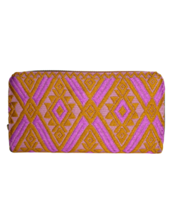 Cartera  naranja y rosa rombos