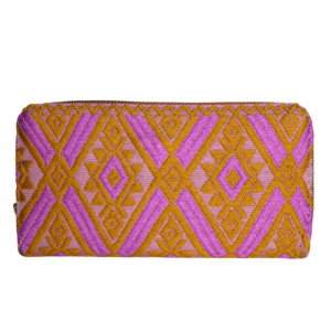 Cartera  naranja y rosa rombos