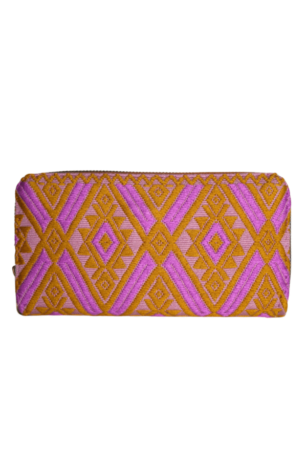 Cartera  naranja y rosa rombos