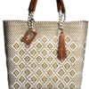 Frida Mediana Artisan Bag – White & Gold Handwoven Mexican Bag